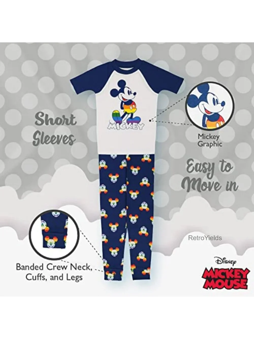Disney Cotton Pajama Set 2-Piece Snug-fit Kids Holiday Sleepwear